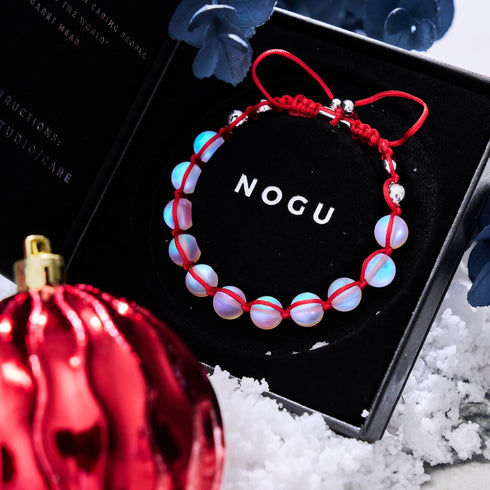 Rouge | Arc-en-ciel Blanc | Argent | Bracelet Charmballa Verre Sirène